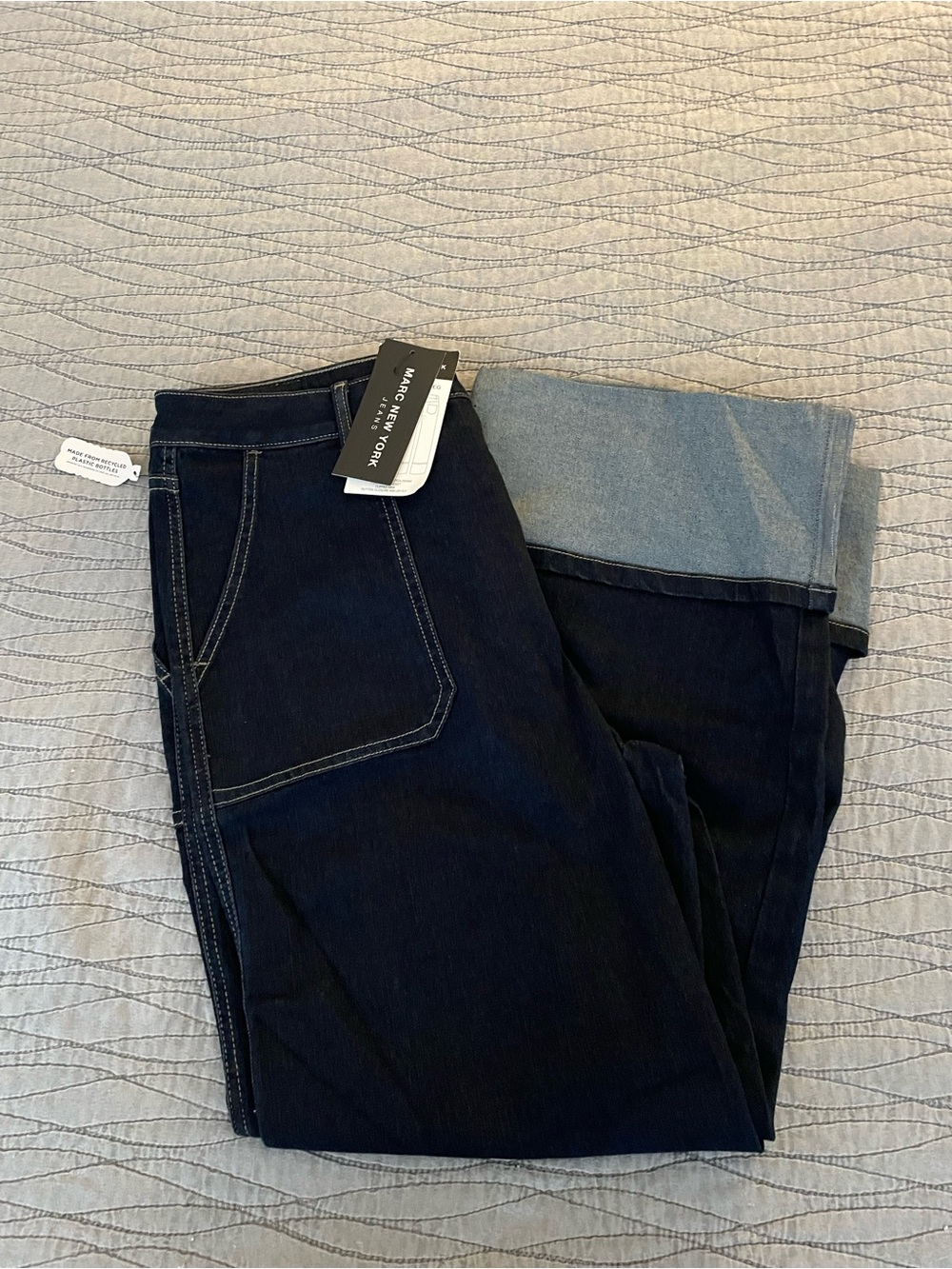 NWT Marc New York Dark Wash Cropped Wide Jeans Size 16